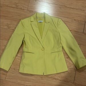 Yellow Tailored Blazer with Notched Lapels